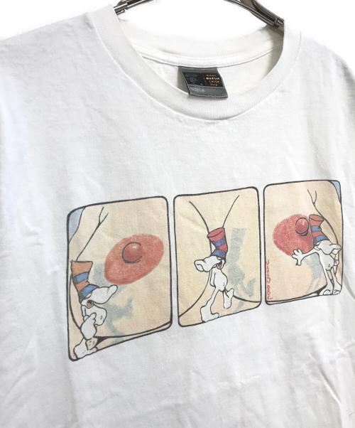 A BATHING APE（ア ベイシング エイプ）A BATHING APE (ア ベイシング エイプ) ANSWER (アンサー) VAUGHN BODE (ヴォーンボーテ) エロTシャツ ホワイト サイズ:Mの古着・服飾アイテム