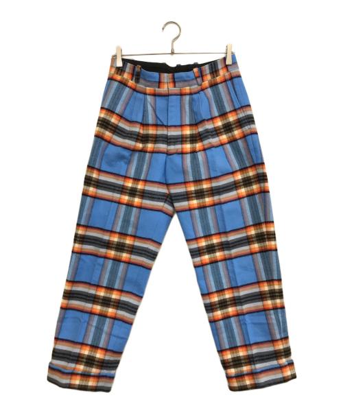TENDER PERSON（テンダ―パーソン）TENDER PERSON (テンダ―パーソン) CHECK SLACKS ブルー サイズ:3の古着・服飾アイテム