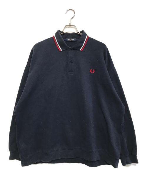 FRED PERRY（フレッドペリー）FRED PERRY (フレッドペリー) スウェットポロシャツ ネイビー サイズ:Ｌの古着・服飾アイテム