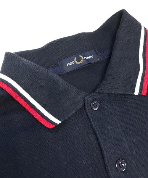 FRED PERRY（フレッドペリー）FRED PERRY (フレッドペリー) スウェットポロシャツ ネイビー サイズ:Ｌの古着・服飾アイテム