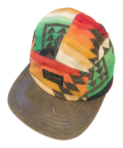 POLO RALPH LAUREN（ポロ・ラルフローレン）POLO RALPH LAUREN (ポロ・ラルフローレン) レザー切替キャップ ブラウン サイズ:ONE SIZEONE(59cm)の古着・服飾アイテム