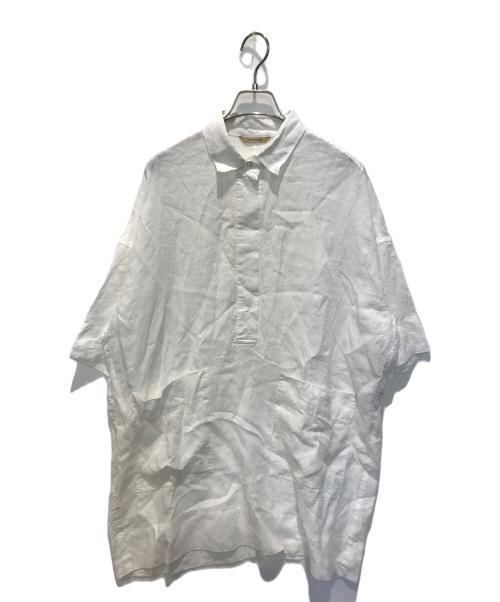 Curensology（カレンソロジー）Curensology (カレンソロジー) Vネックリネンチュニック ホワイト サイズ:フリーの古着・服飾アイテム