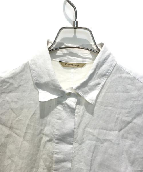 Curensology（カレンソロジー）Curensology (カレンソロジー) Vネックリネンチュニック ホワイト サイズ:フリーの古着・服飾アイテム