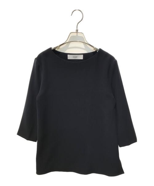 saqui（サキ）saqui (サキ) クルーネック七分袖プルオーバーブラウス ネイビー サイズ:34の古着・服飾アイテム