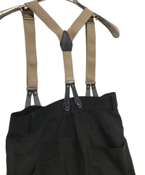 Curensology（カレンソロジー）Curensology (カレンソロジー) リネンサスペンダースカート ブラック サイズ:Freeの古着・服飾アイテム