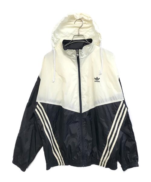 adidas（アディダス）adidas (アディダス) ナイロンジャケット ホワイト×ブラック サイズ:Mの古着・服飾アイテム