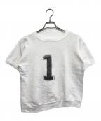 VINTAGEヴィンテージ）の古着「両面プリントナンバリング半袖スウェット」｜ホワイト