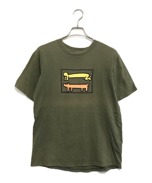 POP SHOP（ポップショップ）POP SHOP (ポップショップ) プリントTシャツ カーキ サイズ:Mの古着・服飾アイテム