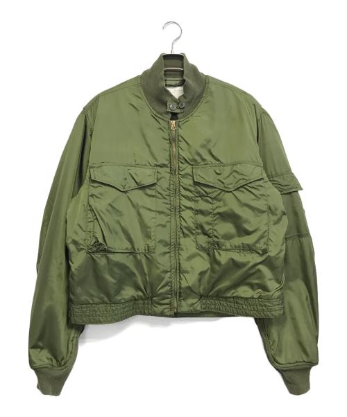 VINTAGE MILITARY（ヴィンテージ ミリタリー）VINTAGE MILITARY (ヴィンテージ ミリタリー) U'S NAVY USN WEP G-8 ナイロンフライトジャケット グリーン サイズ:46Lの古着・服飾アイテム