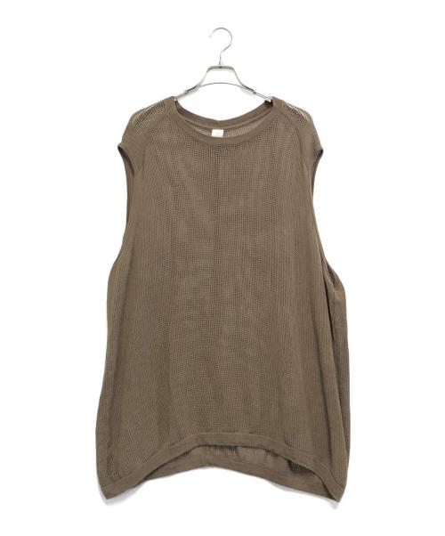 O project（オープロジェクト）O project (オープロジェクト) スリーブレスメッシュT ブラウン サイズ:Mの古着・服飾アイテム