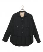 Azumaアズマ）の古着「ベストレイヤードシャツ」｜ブラック