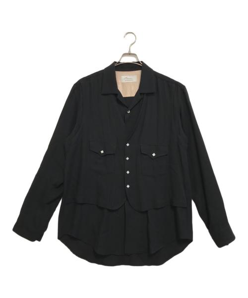 Azuma（アズマ）Azuma (アズマ) ベストレイヤードシャツ ブラック サイズ:SIZE-1の古着・服飾アイテム