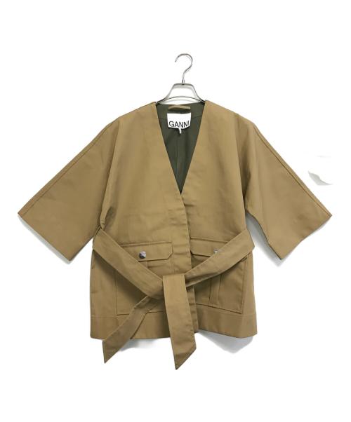 GANNI（ガニー）GANNI (ガニー) Kimono Camel Wrap Jacket ベージュ サイズ:XSの古着・服飾アイテム
