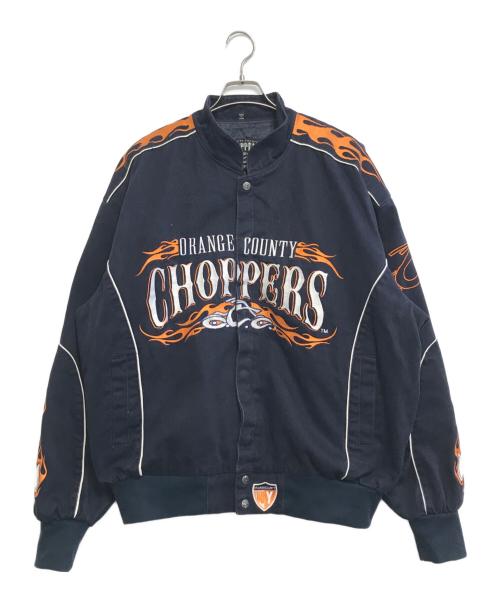 orange county choppers（オレンジカウンティチョッパーズ）orange county choppers (オレンジカウンティチョッパーズ) ファイヤーパターンジャケット ネイビー サイズ:XL　　　の古着・服飾アイテム