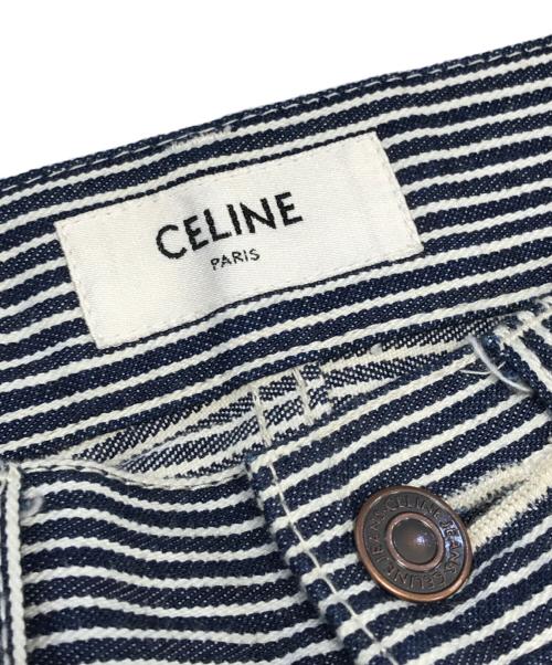 CELINE（セリーヌ）CELINE (セリーヌ) ヒッコリーストライプパンツ グレー サイズ:26の古着・服飾アイテム
