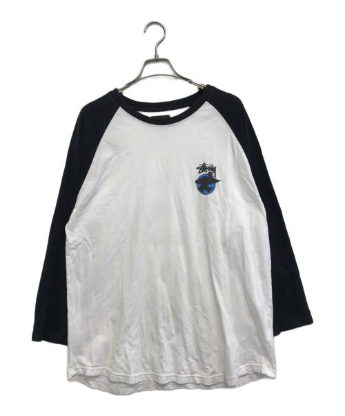 stussy（ステューシー）stussy (ステューシー) ラグランカットソー ホワイト サイズ:Lの古着・服飾アイテム