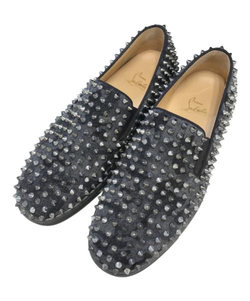 Christian Louboutin（クリスチャン・ルブタン）Christian Louboutin (クリスチャン・ルブタン) スタッズスリッポン ブラック サイズ:40 1/2の古着・服飾アイテム