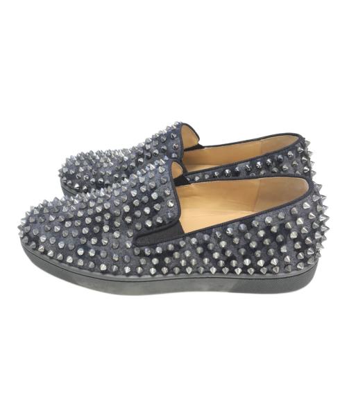 Christian Louboutin（クリスチャン・ルブタン）Christian Louboutin (クリスチャン・ルブタン) スタッズスリッポン ブラック サイズ:40 1/2の古着・服飾アイテム