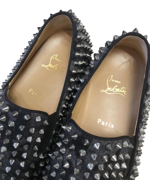 Christian Louboutin（クリスチャン・ルブタン）Christian Louboutin (クリスチャン・ルブタン) スタッズスリッポン ブラック サイズ:40 1/2の古着・服飾アイテム