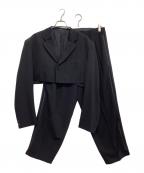 Yohji Yamamoto pour hommeヨウジヤマモト プールオム）の古着「ウールギャバ変形セットアップスーツ」｜ブラック