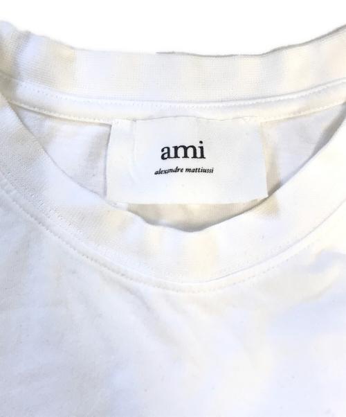 AMI Alexandre Mattiussi（アミアレクサンドルマテュッシ）AMI Alexandre Mattiussi (アミアレクサンドルマテュッシ) ハートロゴ刺繍Tシャツ ホワイト サイズ:XSの古着・服飾アイテム