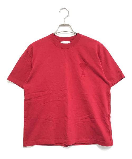 AMI Alexandre Mattiussi（アミアレクサンドルマテュッシ）AMI Alexandre Mattiussi (アミアレクサンドルマテュッシ) ハートロゴ刺繍Tシャツ レッド サイズ:XXSの古着・服飾アイテム