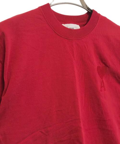 AMI Alexandre Mattiussi（アミアレクサンドルマテュッシ）AMI Alexandre Mattiussi (アミアレクサンドルマテュッシ) ハートロゴ刺繍Tシャツ レッド サイズ:XXSの古着・服飾アイテム