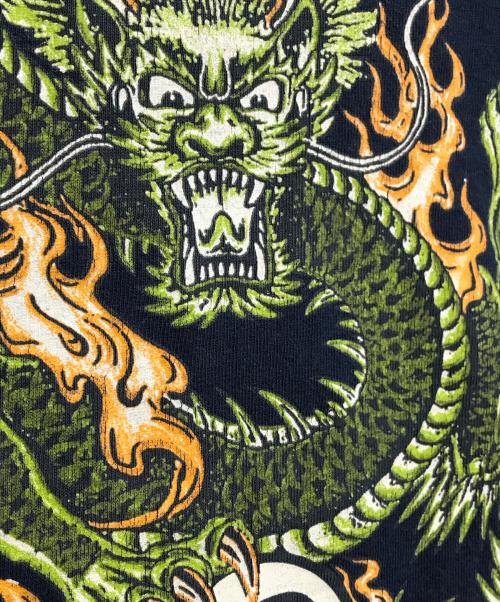 stussy（ステューシー）stussy (ステューシー) ファイアードラゴンプリントプリントTシャツ ネイビー サイズ:Lの古着・服飾アイテム