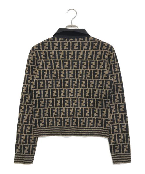 FENDI（フェンディ）FENDI (フェンディ) ズッカ柄ニットポロ ブラウン サイズ:42の古着・服飾アイテム