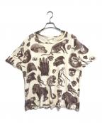 D BROOKSD ブルックス）の古着「オールオーバープリントTシャツ」｜アイボリー