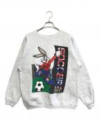 Hanesヘインズ）の古着「ワールドカップ バッグスバニー 90sプリントスウェット」｜グレー