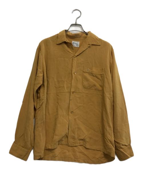 California palm（カリフォルニア・パーム）California palm (カリフォルニア・パーム) 60sレーヨンシャツ ベージュ サイズ:Mの古着・服飾アイテム
