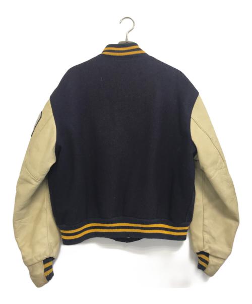 Golden Bear（ゴールデンベア）Golden Bear (ゴールデンベア) 袖レザースタジャン ネイビー サイズ:表記なしの古着・服飾アイテム