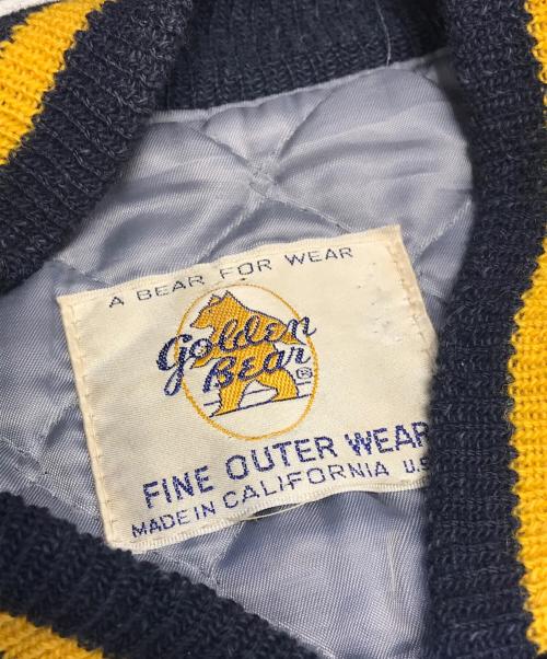 Golden Bear（ゴールデンベア）Golden Bear (ゴールデンベア) 袖レザースタジャン ネイビー サイズ:表記なしの古着・服飾アイテム