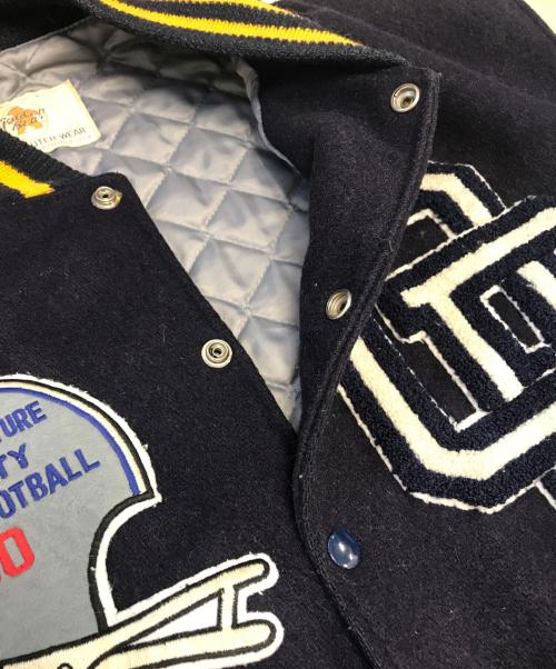 Golden Bear（ゴールデンベア）Golden Bear (ゴールデンベア) 袖レザースタジャン ネイビー サイズ:表記なしの古着・服飾アイテム