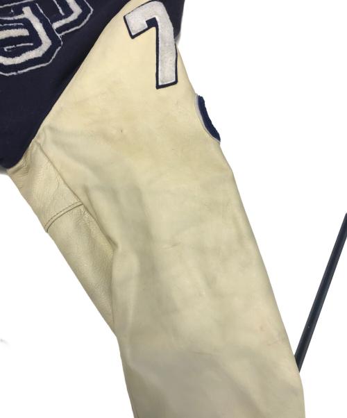 Golden Bear（ゴールデンベア）Golden Bear (ゴールデンベア) 袖レザースタジャン ネイビー サイズ:表記なしの古着・服飾アイテム