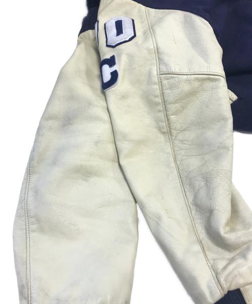 Golden Bear（ゴールデンベア）Golden Bear (ゴールデンベア) 袖レザースタジャン ネイビー サイズ:表記なしの古着・服飾アイテム