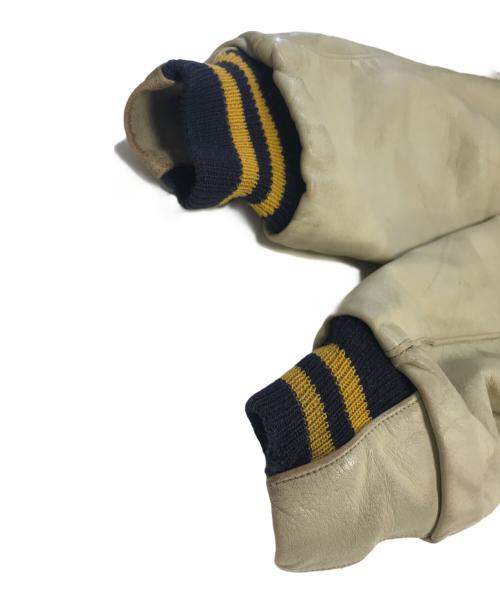 Golden Bear（ゴールデンベア）Golden Bear (ゴールデンベア) 袖レザースタジャン ネイビー サイズ:表記なしの古着・服飾アイテム