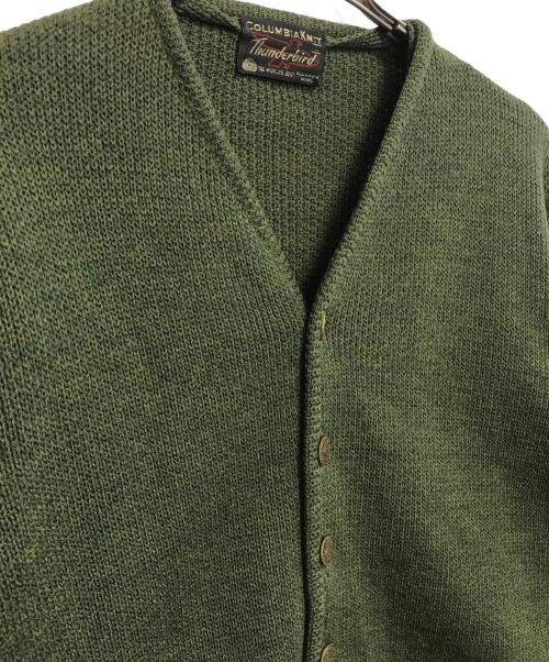 THUNDERBIRD（サンダーバード）THUNDERBIRD (サンダーバード) エルボーパッチカーディガン グリーン サイズ:表記なしの古着・服飾アイテム