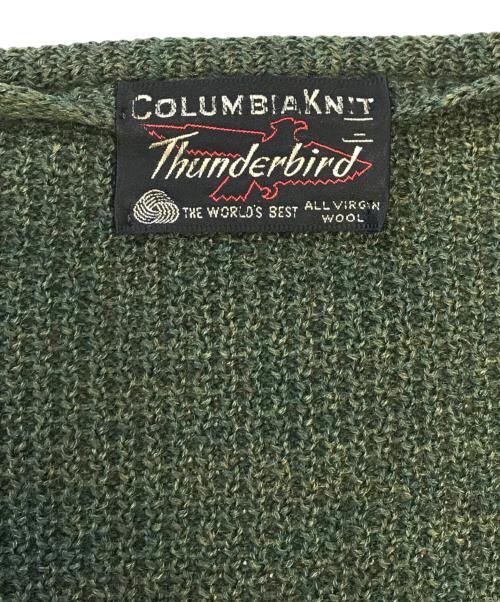 THUNDERBIRD（サンダーバード）THUNDERBIRD (サンダーバード) エルボーパッチカーディガン グリーン サイズ:表記なしの古着・服飾アイテム
