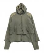PROJECT G/Rプロジェクト ジーアール）の古着「Gimp Waffle Thermal Zip Hoodie」｜カーキ
