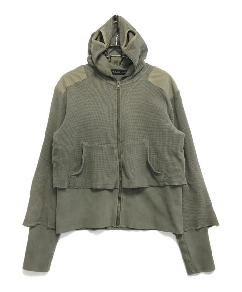 PROJECT G/R（プロジェクト ジーアール）PROJECT G/R (プロジェクト ジーアール) Gimp Waffle Thermal Zip Hoodie カーキ サイズ:2の古着・服飾アイテム