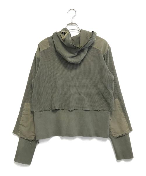 PROJECT G/R（プロジェクト ジーアール）PROJECT G/R (プロジェクト ジーアール) Gimp Waffle Thermal Zip Hoodie カーキ サイズ:2の古着・服飾アイテム