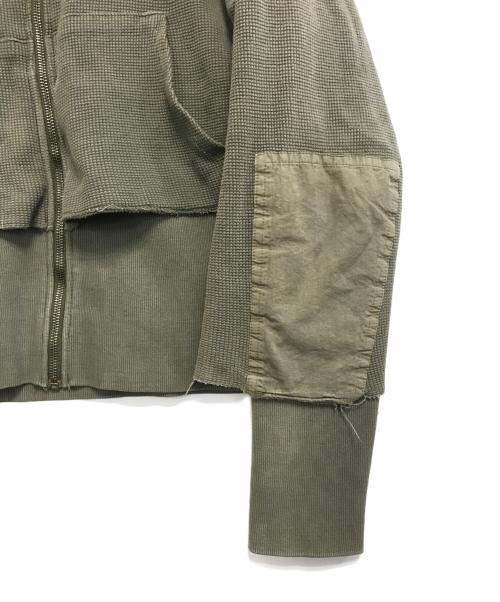 PROJECT G/R（プロジェクト ジーアール）PROJECT G/R (プロジェクト ジーアール) Gimp Waffle Thermal Zip Hoodie カーキ サイズ:2の古着・服飾アイテム