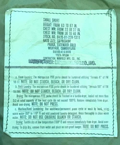 VINTAGE MILITARY（ヴィンテージ ミリタリー）VINTAGE MILITARY (ヴィンテージ ミリタリー) US ARMY COLD WEATHER PARKA グリーン サイズ:S-Sの古着・服飾アイテム