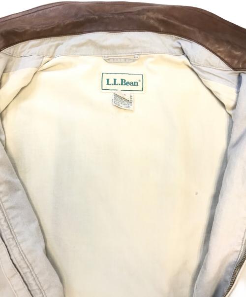 L.L.Bean（エルエルビーン）L.L.Bean (エルエルビーン) 襟レザーコットンブルゾン ベージュ サイズ:XL-Tの古着・服飾アイテム