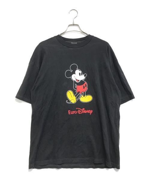 キャラクターTシャツ（キャラクターTシャツ）キャラクターTシャツ (キャラクターTシャツ) Mickey Mouse(ミッキーマウス) Tシャツ ブラック サイズ:XLの古着・服飾アイテム