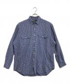 POLO RALPH LAURENポロ・ラルフローレン）の古着「リネン混チェックシャツ」｜ネイビー
