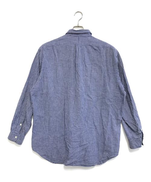 POLO RALPH LAUREN（ポロ・ラルフローレン）POLO RALPH LAUREN (ポロ・ラルフローレン) リネン混チェックシャツ ネイビー サイズ:Lの古着・服飾アイテム