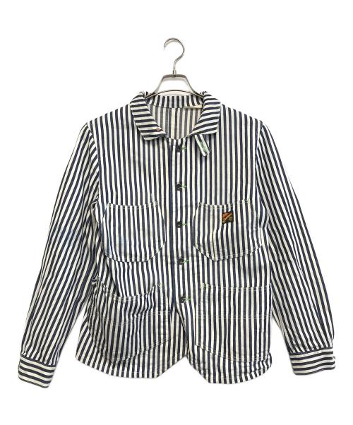 SUGAR CANE（シュガーケーン）SUGAR CANE (シュガーケーン) ストライプカバーオール ネイビー サイズ:38の古着・服飾アイテム